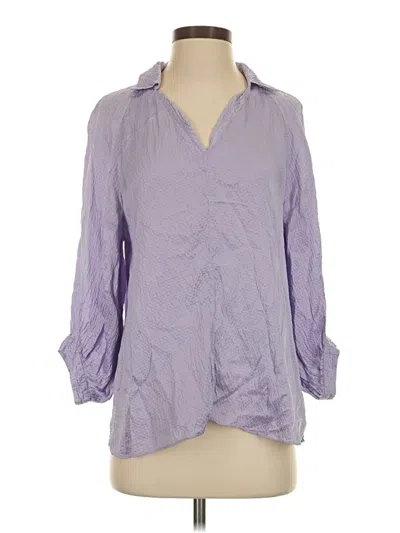 Pre-owned Massimo Dutti 3/4 Sleeve Blouse In Purple