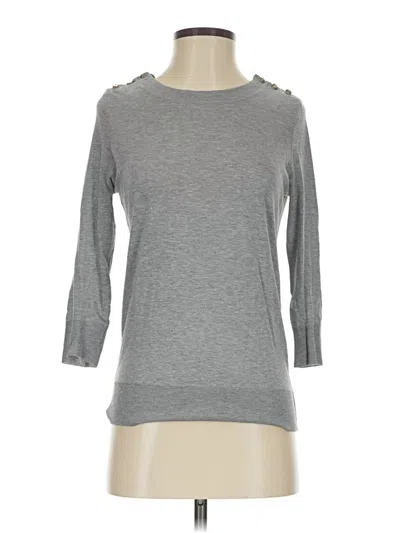 Pre-owned Massimo Dutti 3/4 Sleeve Top Gray Boatneck Tops