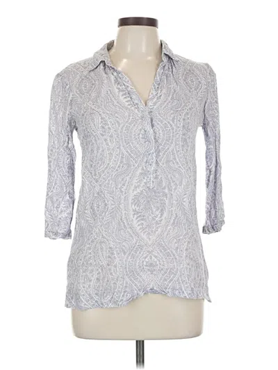 Pre-owned Massimo Dutti 3/4 Sleeve T-shirt In Silver