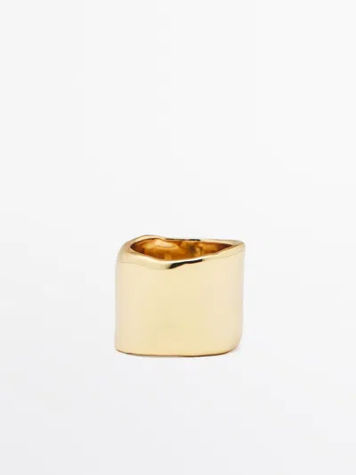 Massimo Dutti Anillo Ancho In Gold
