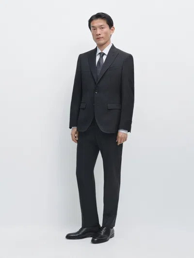 Massimo Dutti Anzugjacke Aus Wolle In Black
