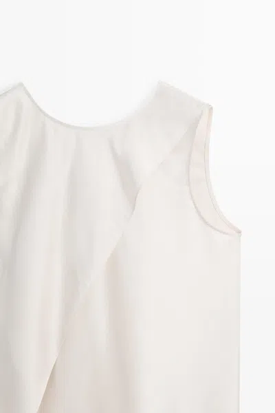 Massimo Dutti Asymmetric Crossover Top In White