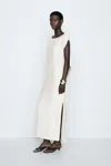 Massimo Dutti Robe Asymétrique Drapée In White