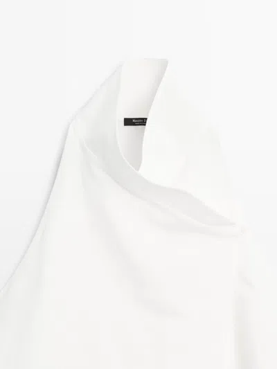 Massimo Dutti Asymmetric Linen In White