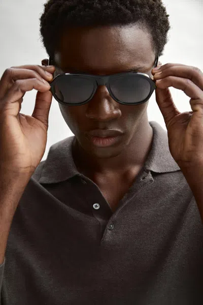 Massimo Dutti Lunettes De Soleil Aviateur In Black