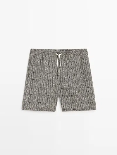 Massimo Dutti Bañador Estampado Espiga In Brown
