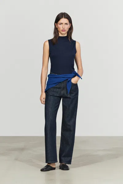 Massimo Dutti Bandana En Maille Moyenne Laine Et Cachemire In Bleu Encre