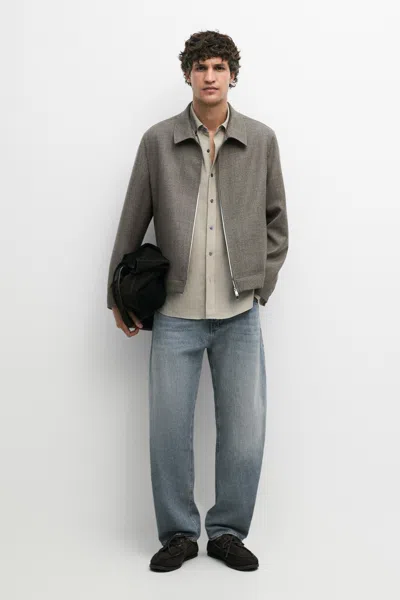 Massimo Dutti Barrel Fit Jeans In Indigo