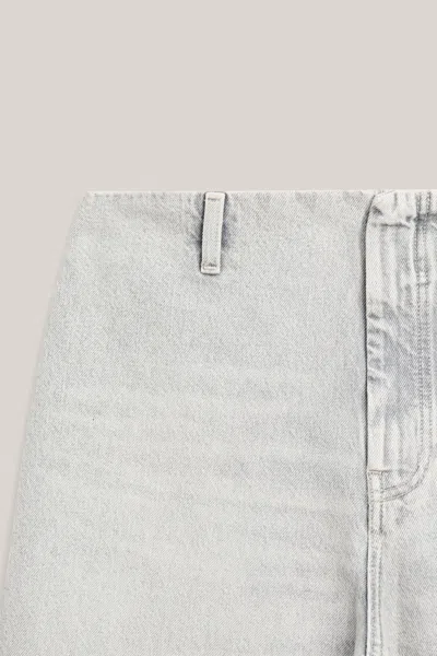Massimo Dutti Barrel Fit Jeans With Waist Detail In Neutral