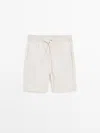 Massimo Dutti Bermuda Jogger Fit 100% Algodón In Pink