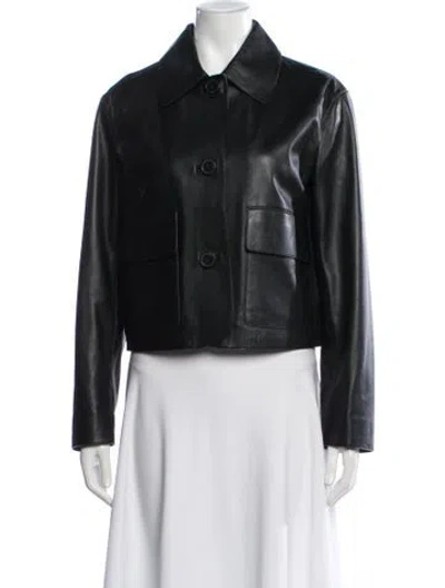 Pre-owned Massimo Dutti Biker Jacket In Black