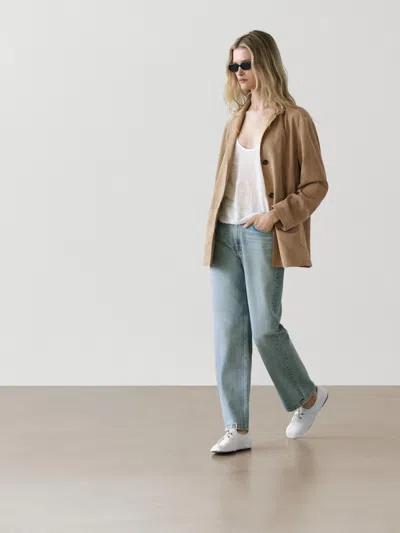 Massimo Dutti Blazer Aus Wildleder Mit Taschen In Multi