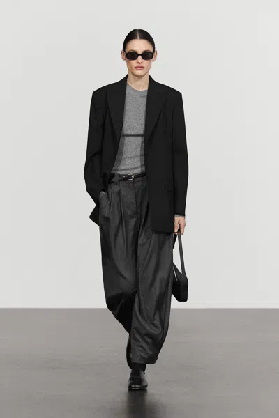 Massimo Dutti Blazer De Fato 100% De Lã In Preto