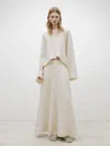 Massimo Dutti Blouse With Back Drawstring Detail In Gebrochen Weiss