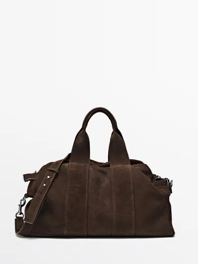Massimo Dutti Bolso De Viaje Piel Ante