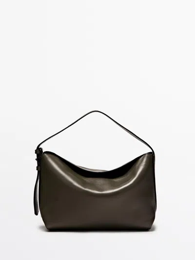 Massimo Dutti Bolso Hombro Pequeño Piel Napa In Brown