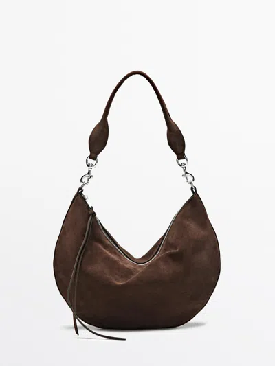Massimo Dutti Bolso Media Luna Piel Serraje