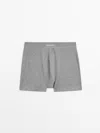 Massimo Dutti Boxer Taille Avec Logo In Gray