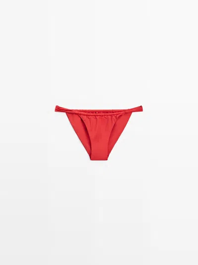 Massimo Dutti Braguita Bikini Frunce In Purple
