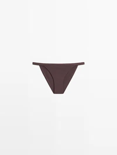 Massimo Dutti Braguita Bikini Textura In Brown