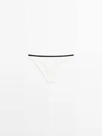 Massimo Dutti Braguita Bikini Textura Contraste In White