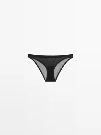Massimo Dutti Braguita Semitransparente Mesh In Gray
