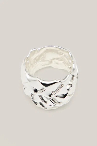 Massimo Dutti Braided Ring In Green