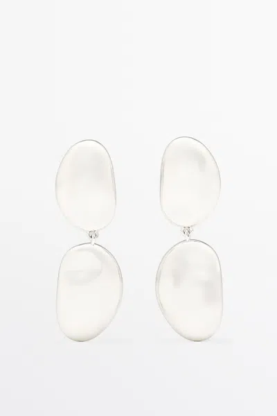 Massimo Dutti Brincos Com Pendente De Peças Metálicas In Prata