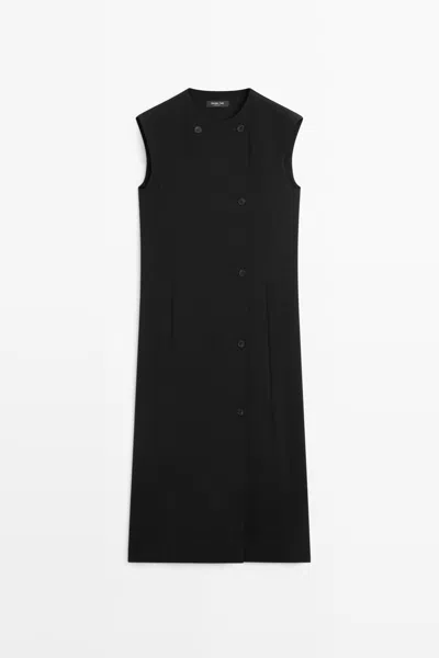 Massimo Dutti Button In Black