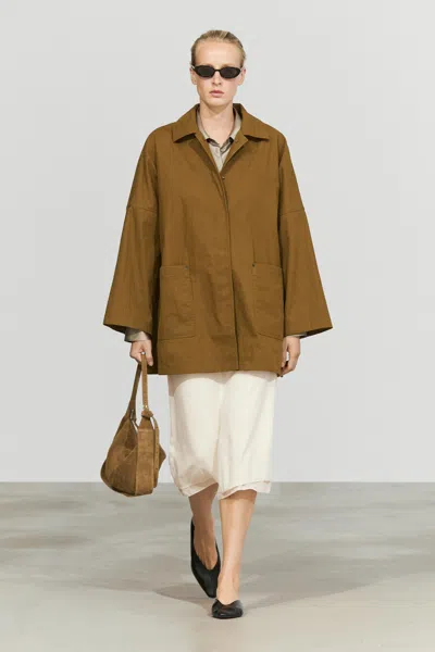 Massimo Dutti Buttoned Tab Cape Jacket In 0-013