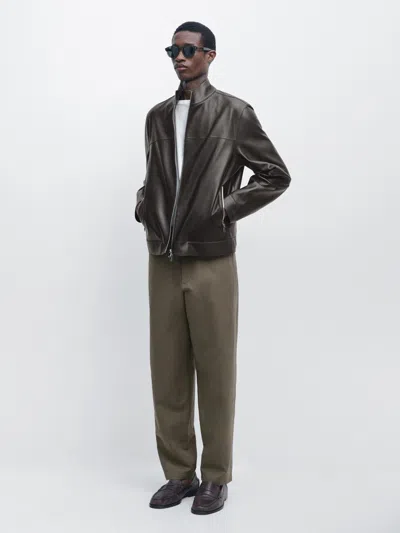 Massimo Dutti Calças Com Pormenor De Bolso Com Linho In Multi