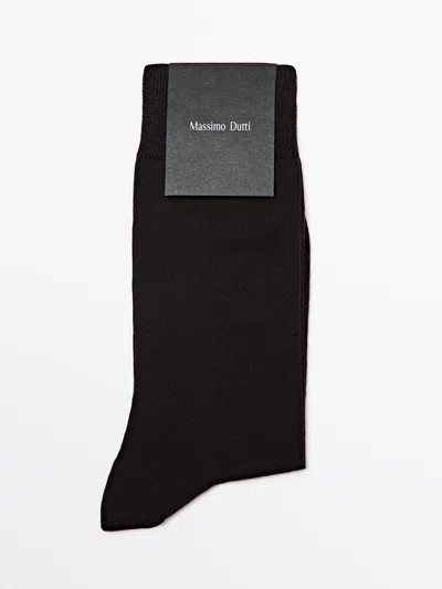 Massimo Dutti Calcetín Mezcla Lana In Black