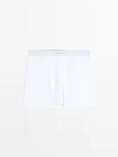 Massimo Dutti Calzoncillo Boxer Cintura Con Logo In Neutral