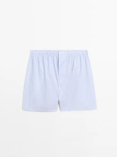 Massimo Dutti Calzoncillo Rayas 100% Algodón In Orange