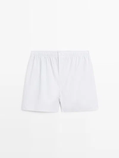 Massimo Dutti Calzoncillo Rayas 100% Algodón In Gray