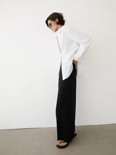 Massimo Dutti Camisa Em Popelina 100% Algodão In White