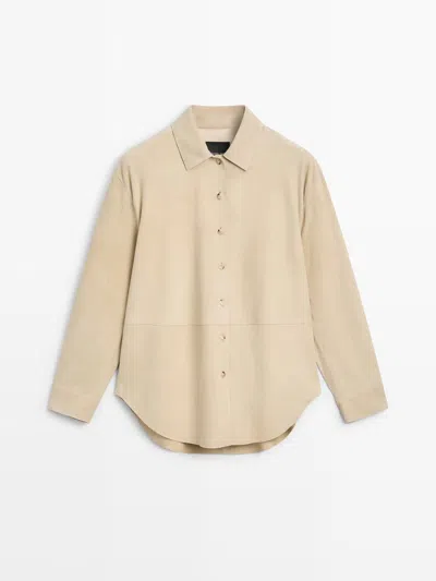Massimo Dutti Camisa Piel Ante In Nude