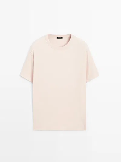 Massimo Dutti Camiseta Manga Corta 100% Algodón In Purple