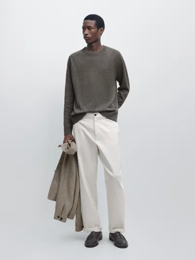 Massimo Dutti Camisola De Malha Em Mistura De Algodão In Black