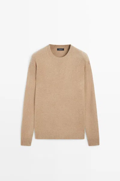 Massimo Dutti Camisola De Malha Mistura De Lã In Nude