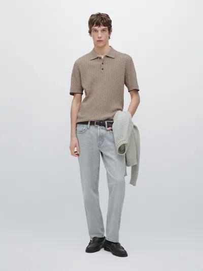 Massimo Dutti Camisola Tipo Polo De Malha Em Algodão Com Manga Curta In Multi