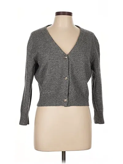 Pre-owned Massimo Dutti Cardigan Sweater In Gray