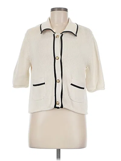 Pre-owned Massimo Dutti Cardigan Sweater In Ivory