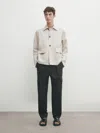 Massimo Dutti Cargohose Baumwolltwill Jogger-fit In Schwarz