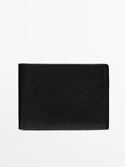 Massimo Dutti Cartera Apaisada Piel Napa In Black