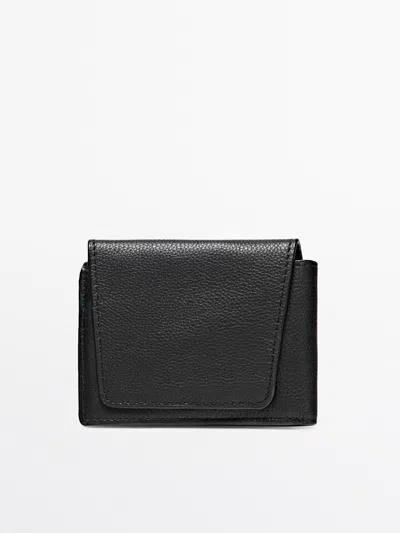 Massimo Dutti Cartera Piel Napa In Black