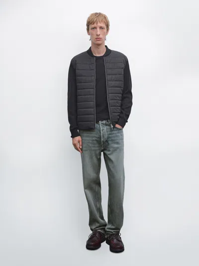 Massimo Dutti Gesteppte Bomberjacke In Black