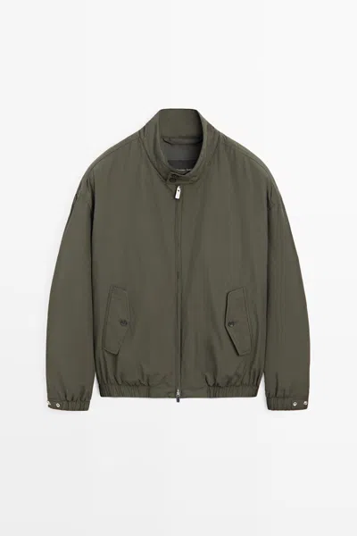 Massimo Dutti Casaco Bomber Técnico In Cinzento-escuro