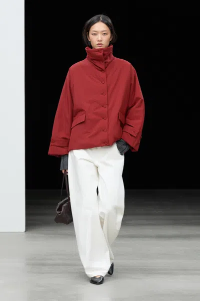 Massimo Dutti Casaco Curto Acolchoado Leve In Red