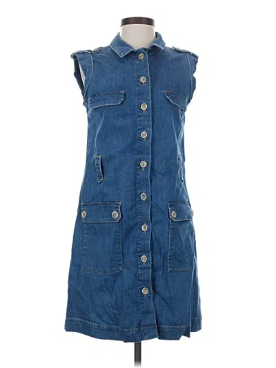 Pre-owned Massimo Dutti Casual Dress In Blue